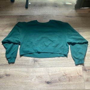 Cotton On Cropped Crewneck Army Green